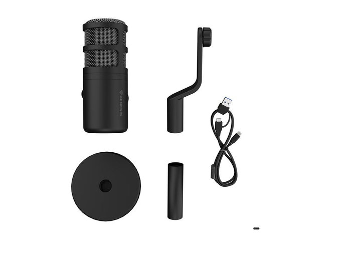 Genesis Microphone Radium 350D Dynamique Cardioïde USB pour PC et Mac - Noir