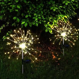 Lumisky Lot 2x FIREWORKS SPIKE - Balises solaires LED effet feu d'artifice - Blanc chaud - Autonomie 8h - Hauteur 97 cm - IP44 - Éclairage extérieur décoratif pour jardin