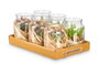 Ibergarden Pot en Verre avec Fleurs Séchées Vert 12 x 16 x 12 cm (Set de 12)