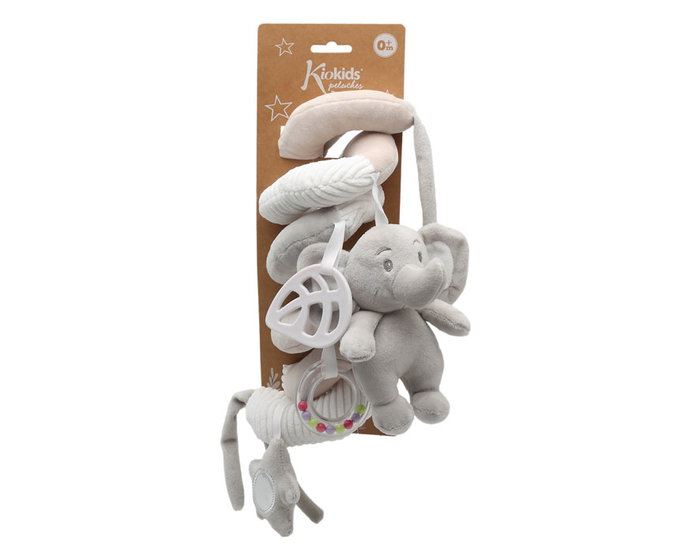 KioKids Peluche Elefante Dolci Amici Gris Beige