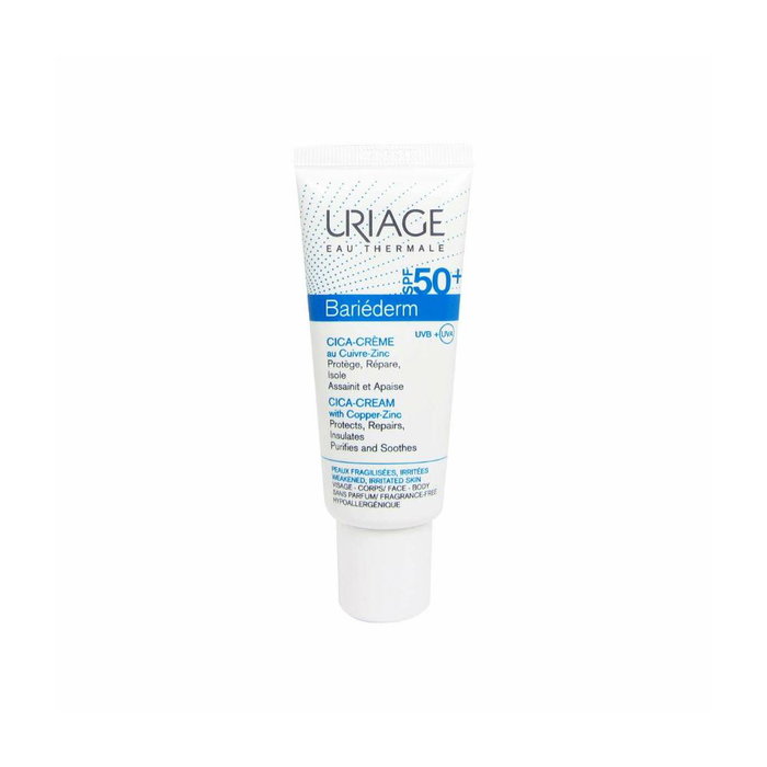 Uriage Bariéderm Cica Crème Cicatrisante SPF50+ 40 ml - Soin Réparateur Haute Protection Uriage Bariéderm Cica Crème Cicatrisante SPF50+ 40 ml - Soin Réparateur Haute Protection