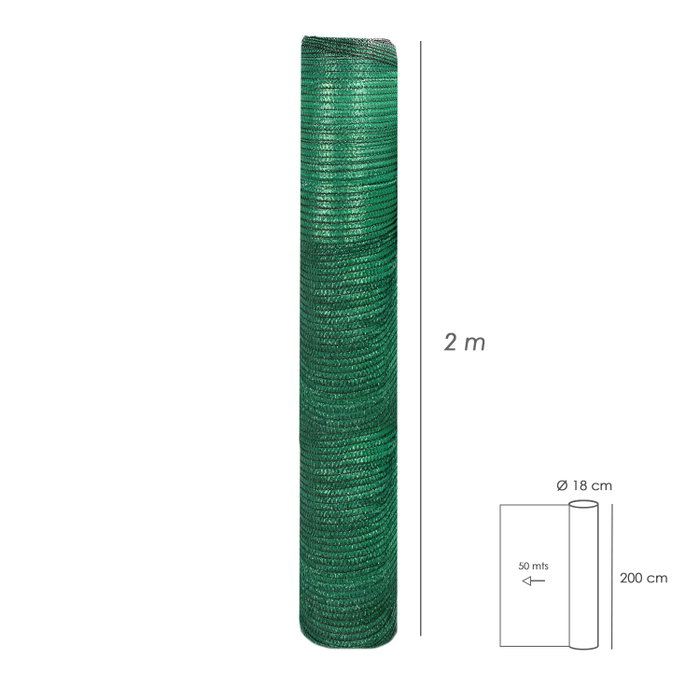 SATURNIA Malla Sombreo Vert clair 2,0 m x 50 m