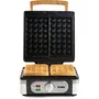 DOMO DO9274W Gaufrier électrique 1400W pour 2 gaufres XL épaisses, plaques céramique antiadhésives sans PFAS, thermostat réglable - Blanc