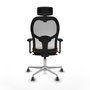 Piqueras y Crespo Chaise de Bureau avec Appui-tête 3D086G2 Blanc Marron