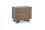 GINER Y COLOMER - Table de chevet en bois d'acacia et pieds métal, tiroir, dimensions: 20 x 57 x 9cm (h) - Teinte naturelle