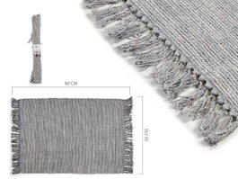 Giftdecor Tapis en Coton Gris 50x80 cm (Set de 24)