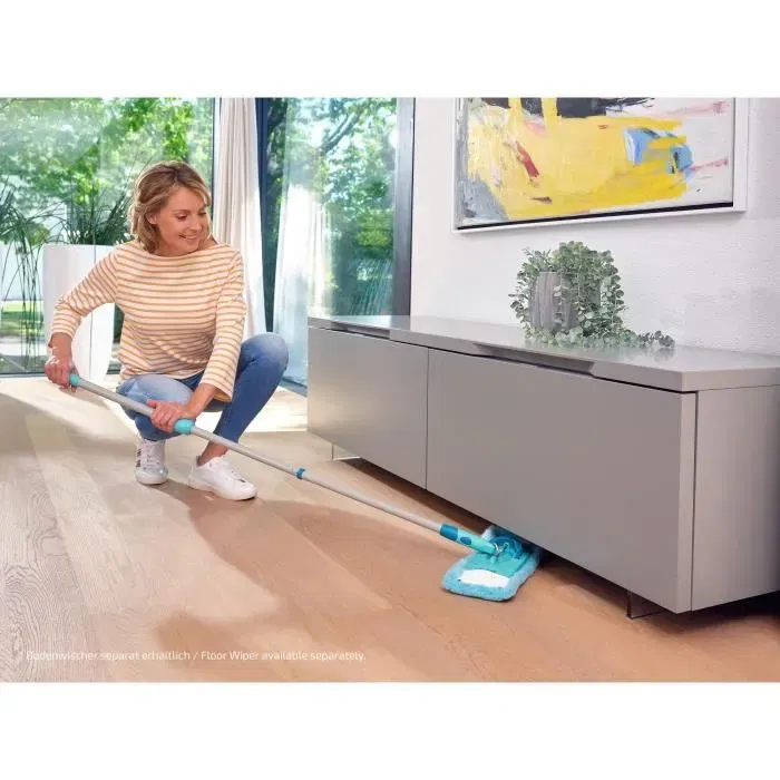 Leifheit housse static plus 52124 pour balai serpillière Clean Twist M Ergo / PowerClean, fibre polyester antistatique, lavable, nettoyage à sec tous sols