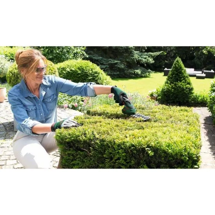 Bosch ISIO - Taille-herbes sans fil multifonctions 3.6V avec batterie Li-Ion et set de 2 lames Multi-Click (8 cm, 12 cm)