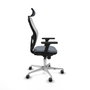 Piqueras y Crespo Chaise de Bureau 3D086G2 Gris avec Appui-tête