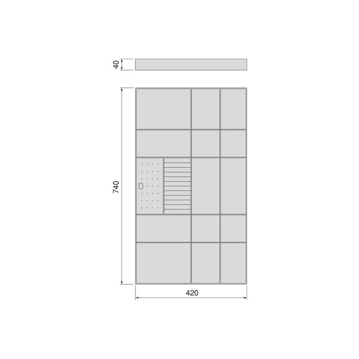 Emuca Tiroir organisateur pour placards et commodes Quartz, 740 (M90), Eco-pelle et bois, Titane
