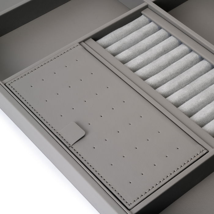 Emuca Tiroir organisateur pour placards et commodes Quartz, 740 (M90), Eco-pelle et bois, Titane