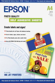 Epson Papier Autoadhésif Spécial Haute Qualité Photo A4 - Paquet de 10 Feuilles
