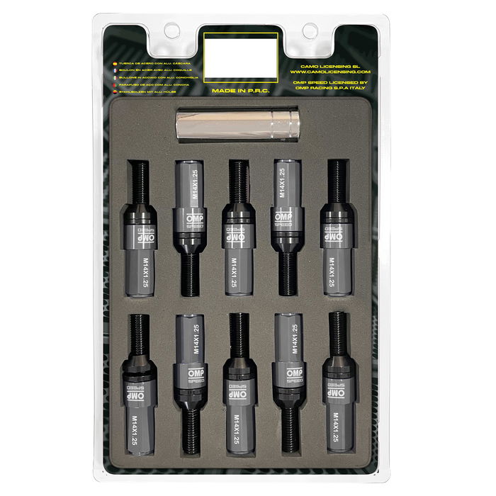 Omp OMPS09971402 Jeu De 20 Boulons De Roue En Aluminium M14x1.25 Clé 17-19 Longueur 28 mm Protecteur Argent Omp OMPS09971402 Jeu De 20 Boulons De Roue En Aluminium M14x1.25 Clé 17-19 Longueur 28 mm Protecteur Argent