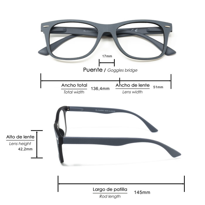 EL CHARRO Lunettes de lecture Illinois Gris +3,0
