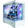Zalman P30 Boîtier PC Blanc Micro-ATX/Mini-ITX avec 3 Ventilateurs LED A-RGB, 2 Panneaux Verre Trempé et Façade Mesh, Ports USB Type-C et Audio HD