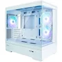 Zalman P30 Boîtier PC Blanc Micro-ATX/Mini-ITX avec 3 Ventilateurs LED A-RGB, 2 Panneaux Verre Trempé et Façade Mesh, Ports USB Type-C et Audio HD