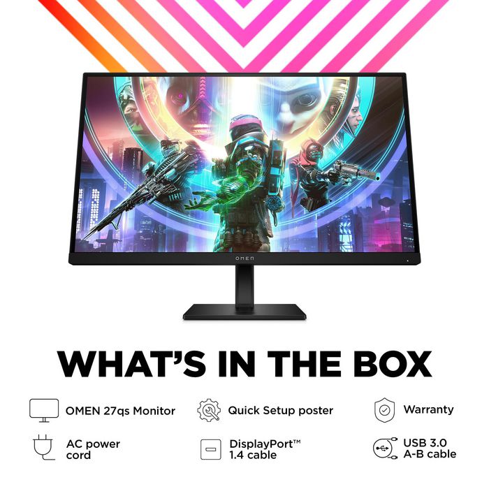 HP OMEN 27qs Écran gamer QHD 27 pouces 240 Hz Noir HP OMEN 27qs Écran gamer QHD 27 pouces 240 Hz Noir