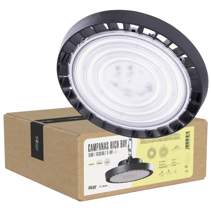 BX3 LIGHT Campana High Bay LED 150W IP65 4000K 120 degres, pour grandes hauteurs et espaces industriels - Reference BX3-HVB150W-N2-W BX3 LIGHT Campana High Bay LED 150W IP65 4000K 120 degres, pour grandes hauteurs et espaces industriels - Reference BX3-HVB150W-N2-W