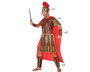 Costume Gladiateur Romain Homme Adulte Taille XS-S - Capuche Rouge, Tunique Brune, Casque, Protèges-poignets et Tibias - Polyester