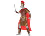 Costume Gladiateur Romain Homme Adulte Taille XS-S - Capuche Rouge, Tunique Brune, Casque, Protèges-poignets et Tibias - Polyester