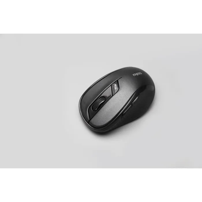 Rapoo M500 Silent - Souris sans fil silencieuse avec Bluetooth et 2.4 GHz, 1600 DPI, noir