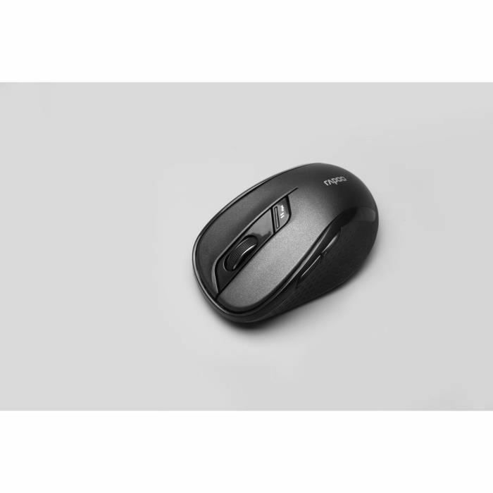 Rapoo M500 Silent - Souris sans fil silencieuse avec Bluetooth et 2.4 GHz, 1600 DPI, noir