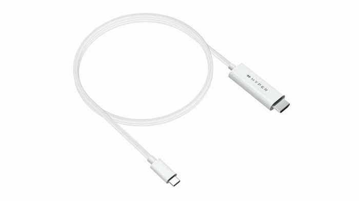 Hyper HyperDrive Câble USB-C vers HDMI 4K60Hz 8ft/2.5m Tressé - Blanc
