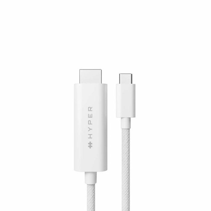 Hyper HyperDrive Câble USB-C vers HDMI 4K60Hz 8ft/2.5m Tressé - Blanc