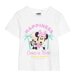 Cerdá - T-shirt à manches courtes enfant avec motif Minnie Mouse pour fille 6 ans - Blanc