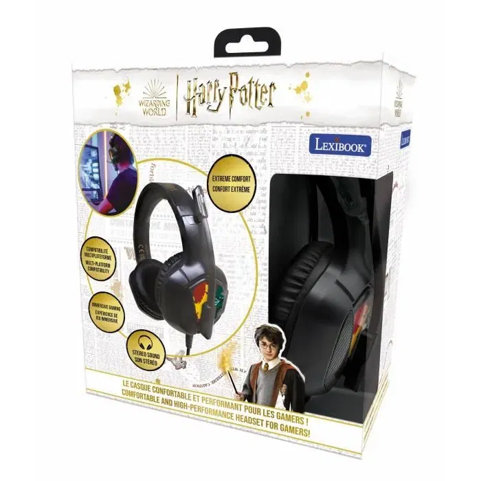 Lexibook Casque audio Harry Potter - Compatibilité PC, PlayStation, Xbox, Nintendo, smartphones, micro flexible, effets LED, stéréo - Garantie 2 ans