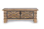 GINER Y COLOMER - Buffet en bois de manguier massif avec détails métal repoussé - Finition naturelle - 46 x 116 x 40 cm