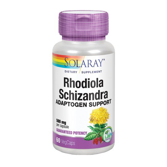 SOLARAY Schizandra - Rhodiola 500mg 60 capsules végétales SOLARAY Schizandra - Rhodiola 500mg 60 capsules végétales