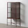 BigBuy Home Vitrine avec Double Porte en Cristal Tuile Verre et Fer