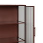BigBuy Home Vitrine avec Double Porte en Cristal Tuile Verre et Fer