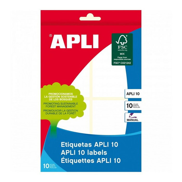 Etisuettes Apli 10 120 Pièces Blanc 10 Volets 36 x 40 mm (10 Unités) Etisuettes Apli 10 120 Pièces Blanc 10 Volets 36 x 40 mm (10 Unités)