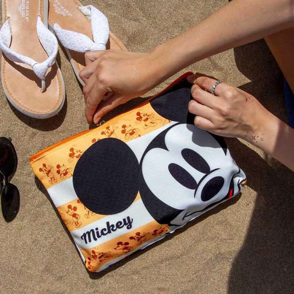 Karactermania Nécessaire Mickey Soleil Orange pour plage, 1 compartiment, dimensions 22.5 x 30.5 x 2 cm