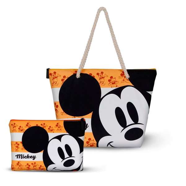 Karactermania Nécessaire Mickey Soleil Orange pour plage, 1 compartiment, dimensions 22.5 x 30.5 x 2 cm