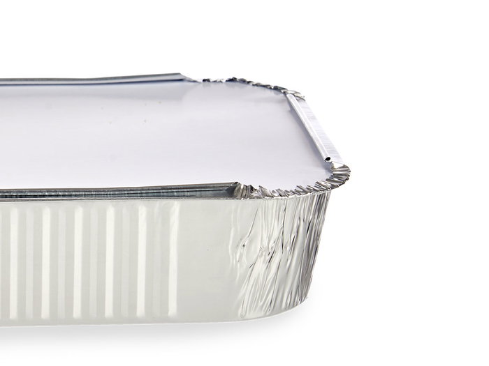 Kinvara Set de 2 Plateaux Creux en Aluminium avec Couvercle 21x6x30.5 cm Argent (Set de 24)