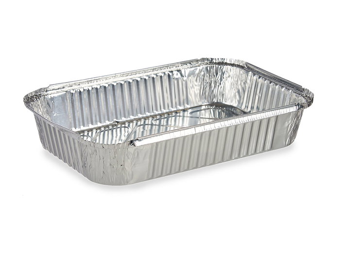 Kinvara Set de 2 Plateaux Creux en Aluminium avec Couvercle 21x6x30.5 cm Argent (Set de 24)