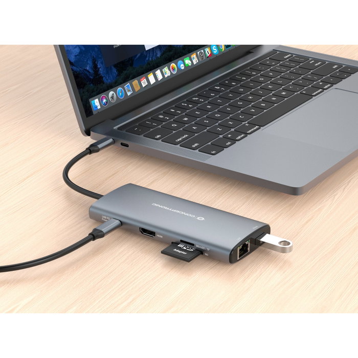 Conceptronic DONN06G Station d'accueil 9-en-1 USB-C