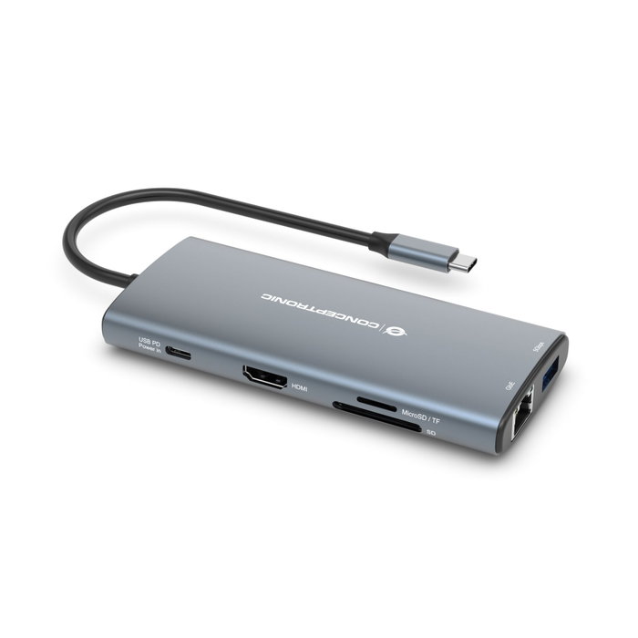 Conceptronic DONN06G Station d'accueil 9-en-1 USB-C