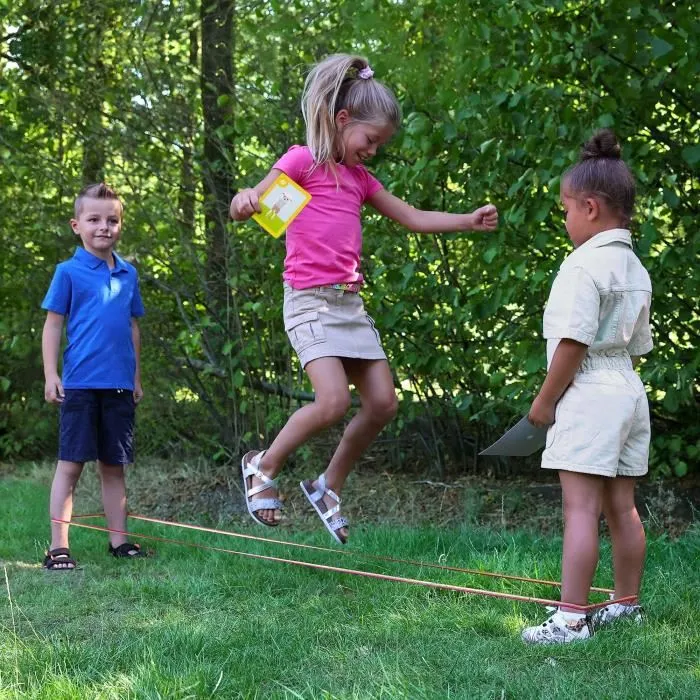 Ses Creative Jeu de cartes Jump! Animals Sauts à l'élastique, défi amusant pour enfants de 3 ans et plus, 2 joueurs ou plus, cartes multicolores