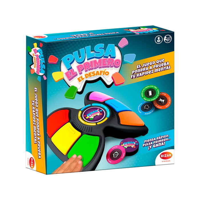 BIZAK Pulsa El Primero El Desafío 61832125 - Jeu de réflexes et rapidité en espagnol, avec machine et 50 cartes, pour adultes et enfants à partir de 6 ans
