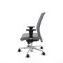 Piqueras Y Crespo Silla Albacete confidente Gris avec mécanisme Sincro et base aluminium