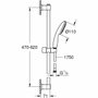 Grohe Vitalio Start 110 Ensemble de douche avec pommeau 1 jet, barre 60cm et flexible 1,75m - Chromé