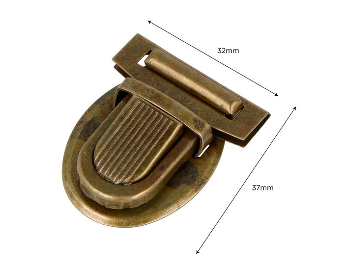 Innspiro Broche Tupi Ovalé Acier Or Vieil 37x32 mm, 2 unités