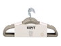 KIPIT Set de 24 perchas floqued grises