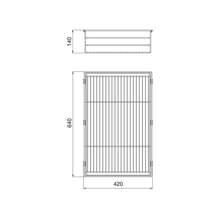 Emuca Tiroir en fil métallique pour armoires et dressings Quartz, 640mm (M80), Acier, Titane