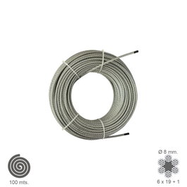 WOLFPACK LINEA PROFESIONAL Câble Galvanisé 8 mm (Rouleau 100 Mètres) Non pour Levage