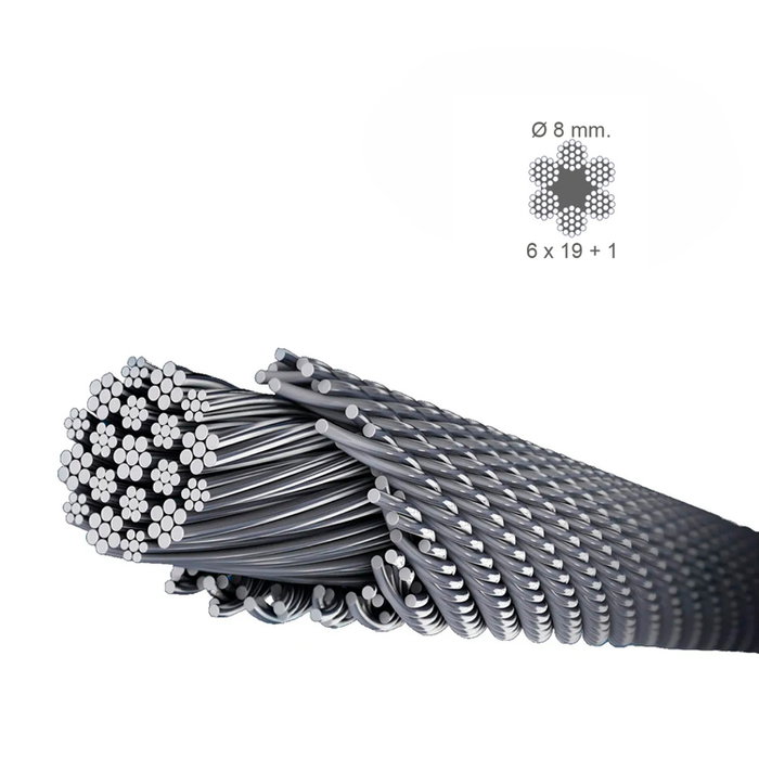 WOLFPACK LINEA PROFESIONAL Câble Galvanisé 8 mm (Rouleau 100 Mètres) Non pour Levage